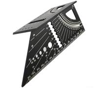 Règle légère en aluminium conçue pour les tâches de travail du bois avec repères d'angle de 45 et 90 degrés (noir)