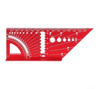 Règle légère en aluminium conçue pour les tâches de travail du bois avec repères d'angle de 45 et 90 degrés (rouge)