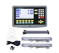 Règle linéaire Multilingue 2 Axe LCD Trousse HS800-2 Tourner Tour Milling Lecture numérique Linear Linear Glass Scale Règle de réseau pour outils DRO, tournage, fraisage(0.001mm complete set)