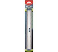Maped - Triple Décimètre Aluminium - Règle 30 cm - Règle de Traçage en métal - Embouts Anti-Bruit - Préhension Ergonomique - Double Graduation avec Zéro Centré