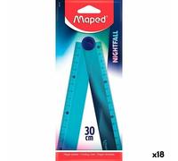 Règle Maped Nightfall Bleu Plastique 30 cm 18 pièces