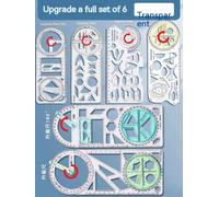 Règle Mathématique Multifonctionnelle Transparente,Outils De Conception D'architecture,Fournitures Scolaires De Géométrie - Type 6pcs