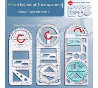 Règle Mathématique Multifonctionnelle Transparente,Outils De Conception D'architecture,Fournitures Scolaires De Géométrie - Type 4pcs D