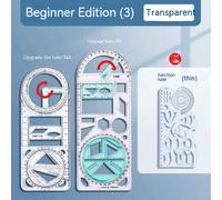 Règle Mathématique Multifonctionnelle Transparente,Outils De Conception D'architecture,Fournitures Scolaires De Géométrie - Type 3pcs