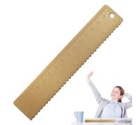 Règle métallique en acier inoxydable | 15 cm d'épaisseur de cuivre, petite règle de marque-page | Outil de mesure droit dentelé en laiton doré | pour l'école, le bureau, l'atelier, la maison, carnet d