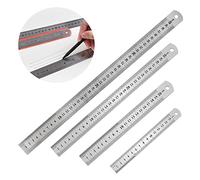 Règle Metallique,Réglet en Inox Double Face,Règle Métrique et Impérial Double Face,Reglet Metallique Precision,4 longueurs,pour l'ingénierie, l'enseignement, le bureau