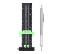 Règle Métallique T Type Reglet 190mm Aluminium avec Aiguille Acier, Double Ligne Marquage - Glissement Facile, Précision CNC, Outil Polyvalent de Mesure et Traçage (type 4)