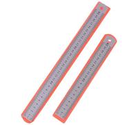 Règle métrique métrique 2PCS 6 pouces et 12 pouces épaissis en acier inoxydable double face souverain en métal droit mesurant pour la vie quotidienne, l'école, les dirigeants de bureau