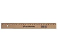 règle Möbius & Ruppert 50cm bois avec bord en métal