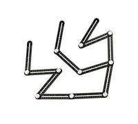 Règle multi-angle, gabarit de mesure réglable en alliage d'aluminium à 12 côtés, outil pliable pour ouverture de carreaux de céramique, perforateurs pour travaux de construction, charpentiers (A)