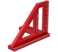 Règle Multifonction 90° 45° Rouge en Alliage D'aluminium | Outil de Mesure pour Travail du Bois, Portable et Léger, Résistant à Déformation, pour Hommes et Grand-père
