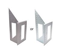 Règle multifonction carrée en alliage d'aluminium - Calibre 45 - 90 degrés - Outil de travail du bois - Matrices de découpe pour cartes de Noël