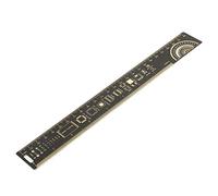 Règle multifonctionnelle pour circuits imprimés avec jauges d'angle et tables d'espacement des broches IC, outil de mesure plaqué or 25 cm 10 pouces pour les ingénieurs en