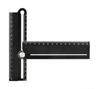 Règle multifonctionnelle réversible de 30 cm pour outil de mesure d'angle en alliage d'aluminium avec rapporteur et fonctions de dessin mathématique, design ergonomique