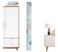 Règle murale de toise de croissance pour | Règle de mesure de la hauteur pour suivre la croissance | Texture de pin et de toile pour les, toise de croissance en hauteur - Règle