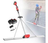 RèGle Nivellement Ciment Chape éLectrique Kit de vibrateur pour Chape à béton, Outil de Vibration pour Le Traitement du béton, Lame de 150 cm, 6 000 TR/Min, Outil de vibrateur pour f