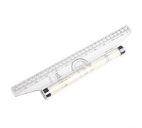 Règle parallèle à rouleau de mesure avec formules intégrées, conçue pour dessiner des lignes et des cercles parallèles précis, matériau plastique léger (A)