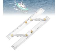 Règle parallèle Nautique 12 Pouces, Outil de Navigation Marine avec échelles claires, Traceur Plastique Transparent avec Bras en Aluminium, diviseur de Carte Marine pour Cap et Direction