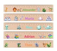 Règle personnalisée, Règle en bois cadeau avec nom personnalisé, Cadeau rentrée scolaire, Plusieurs polices, couleurs et modèles disponibles, parfait pour les enfants, camarades et professeurs.