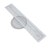 Règle pilote transparente Outil de mesure pour navigation VFR et IFR avec traceur rotatif, 33,6 x 11,1 cm, avec plaque de taille moyenne, durable (A)