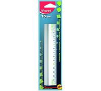 Règle Plate Aluminium 15cm - MAPED - Kit de traçage - Graduations claires - Protection des arêtes