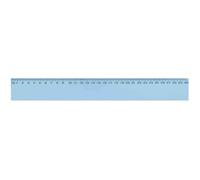 Règle Plate Incassable Plastique Bord Antitache 30 cm Bleu Transparent