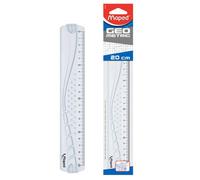 Maped Règle plate Geometric 20 cm en plastique transparent