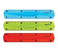 Westcott E-10220 00 Règle flexible, Incassable, Transparente, 15 cm, Couleurs Assorties, 1 Pièce