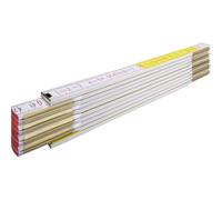 Règle pliante bois 3m 16mm blanc/jaune Stabila