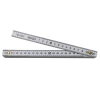 Règle pliante en aluminium class CE III 2 mètres 10 charnières largeur 14 mm échelle mm sur les 2 bords MIB DSA2M