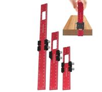 Règle poche | 3 Pièces Outil De Précision En D'Aluminium Avec Butée Coulissante Réglable,Ensemble d'Outils Woodpeckers - Pour Menuiserie Construction Atelier Traçage Coupe