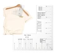 Règle pour t-shirt en acrylique - Outil de placement logo sur la poitrine gauche pour presse à chaud, sublimation et sérigraphie, guide de mesure t-shirt pour un alignement précis vinyle