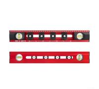 Règle professionnelle de montage mural en aluminium 40 cm (rouge) | Qualité professionnelle, mesure multi-échelles, idéal pour les électriciens, montage mural, construction