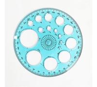 Règle rapporteur à 360 degrés, 11,5 cm de diamètre, règle de mesure de cercle en plastique avec 16 petits cercles pour bâtiment, bureau, école, fournitures de conception (bleu)