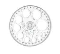 Règle rapporteur à 360 degrés, 11,5 cm de diamètre, règle de mesure de cercle en plastique avec 16 petits cercles pour bâtiment, bureau, école, fournitures de conception (Transprant)
