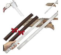 Règle robuste (unité de mesure : pouce et cm), bâton de mètre en acier inoxydable de 50 cm, outil de mesure à double échelle avec étui, parfait pour les architectes et les ingénieurs (mélange, 3 mm)