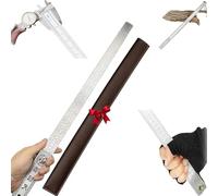 Règle robuste (unité de mesure : pouce et cm), bâton de mètre en acier inoxydable de 50 cm, outil de mesure à double échelle avec étui, parfaite pour les architectes et les ingénieurs (édition