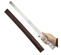 Règle robuste (unité de mesure : pouces et cm), bâton de mètre en acier inoxydable de 50,8 cm, outil de mesure à double échelle avec étui pour architectes, dessinateurs et ingénieurs