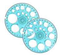 Règle Ronde Géométrique 2 Pièces, Modèle De Dessin Rond, Rapporteur 360°, Règle De Pochoir Ronde, Règle De Dessin Multifonctionnelle, Règle De Mesure De Peinture