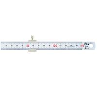 Règle Shinwa Sokutei Linear [Argent] (avec butée) 15cm (76751) (Importation du Japon)