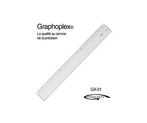 Règle transparente 1 biseau + bosselage 30 cm - graphoplex