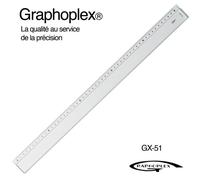 GRAPHOPLEX Règle 50 cm transparente biseautée – bosselage, graduations antireflets