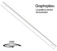 GRAPHOPLEX Regle 60 cm Transparente Biseautée avec Bosselage - Graduations Antireflets - Outil de Précision Dessin Technique et Études - Matériel Rigide Tracé Professionnel, Scolaire
