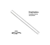 GRAPHOPLEX Regle 50 cm Transparente Double Biseaux avec Bosselage - Graduations Antireflets - Outil de Précision Dessin Technique et Études - Matériel Rigide Tracé Professionnel, Scolaire