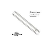 Règle transparente 2 biseaux + bosselage 20 cm - graphoplex