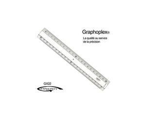 Règle transparente 2 biseaux + bosselage 20 cm - graphoplex