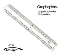 Règle transparente 2 biseaux + bosselage 20 cm - graphoplex G