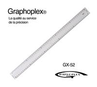 GRAPHOPLEX Regle 50 cm Transparente Double Biseaux avec Bosselage - Graduations Antireflets - Outil de Précision Dessin Technique et Études - Matériel Rigide Tracé Professionnel, Scolaire