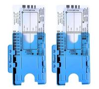 Règle transparente à 7 étapes, outil de mesure pour interprétation ECG et évaluation du rythme cardiaque avec cartes de taille d'identification claires pour les professionnels (2pc-B)