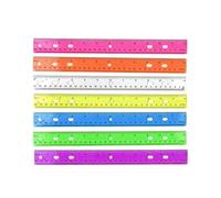 Règle transparente colorée de 30,5 cm avec échelle en pouces et centimètres, règle de mesure mathématique avec trou pour étudiants, enseignants, outils de mesure de dessin
